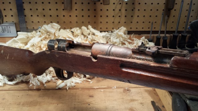 1930s-40s Japanese Arisaka before restoration (bolt removed)