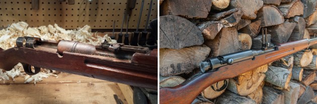 Arisaka receiver before & after restoration