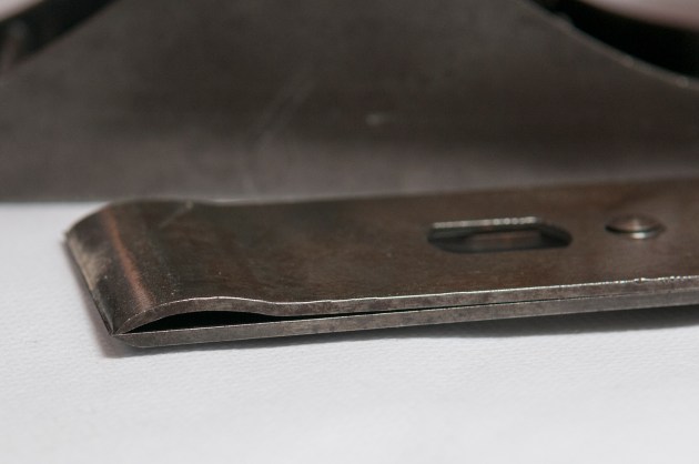 Figure 1 - Note the cap iron is attached to the Unbeveled side of the iron